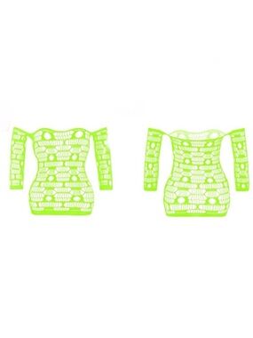 ⚡️SALE⚡️BNWT Lime Green Fishnet Lingerie Dress Outfit